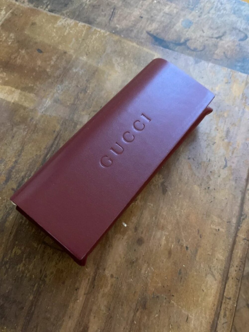 Burgundy Foldable Sunglasses Case with Cleaning Cloth